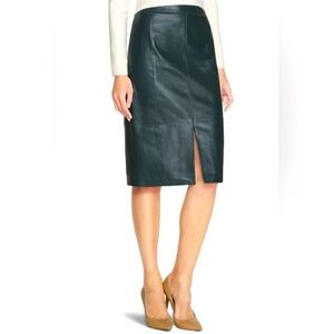 WHBM Leather Pencil Skirt - Bottle Green Size 4 - Great Condition